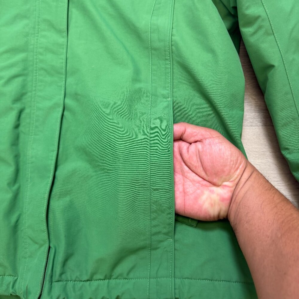 Lands' End Squall Waterproof Fleece Lined Hooded Parka Coat Green Womens L 14-16 - Picture 3 of 16